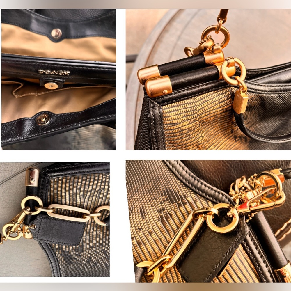 COACH limited edition handbag. Black w/slight gold shimmer. Gold hardware - Picture 16 of 16